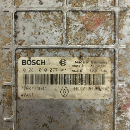 Renault Scenic 1.9 ECU / 0281010077 / 7700114644 / HOM7700111552 / BOSCH
