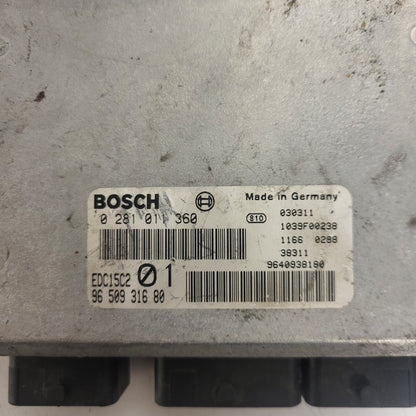 PEUGEOT 406 ECU / 0281011360 / 9650931680 / EDC15C2 / BOSCH