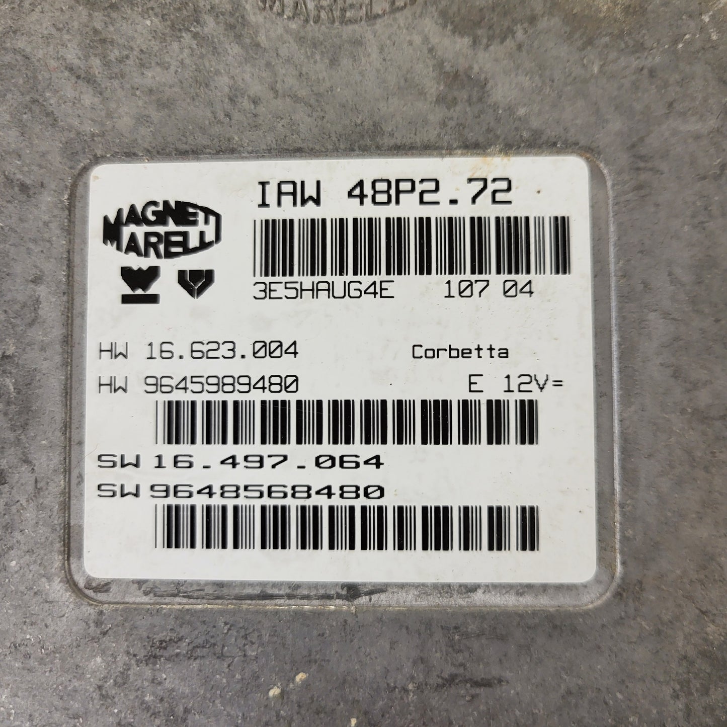 PEUGEOT CITROEN ECU / IAW 48P2.72 / SW 9648568480 / HW 9645989480 / MAGNETI MARELLI