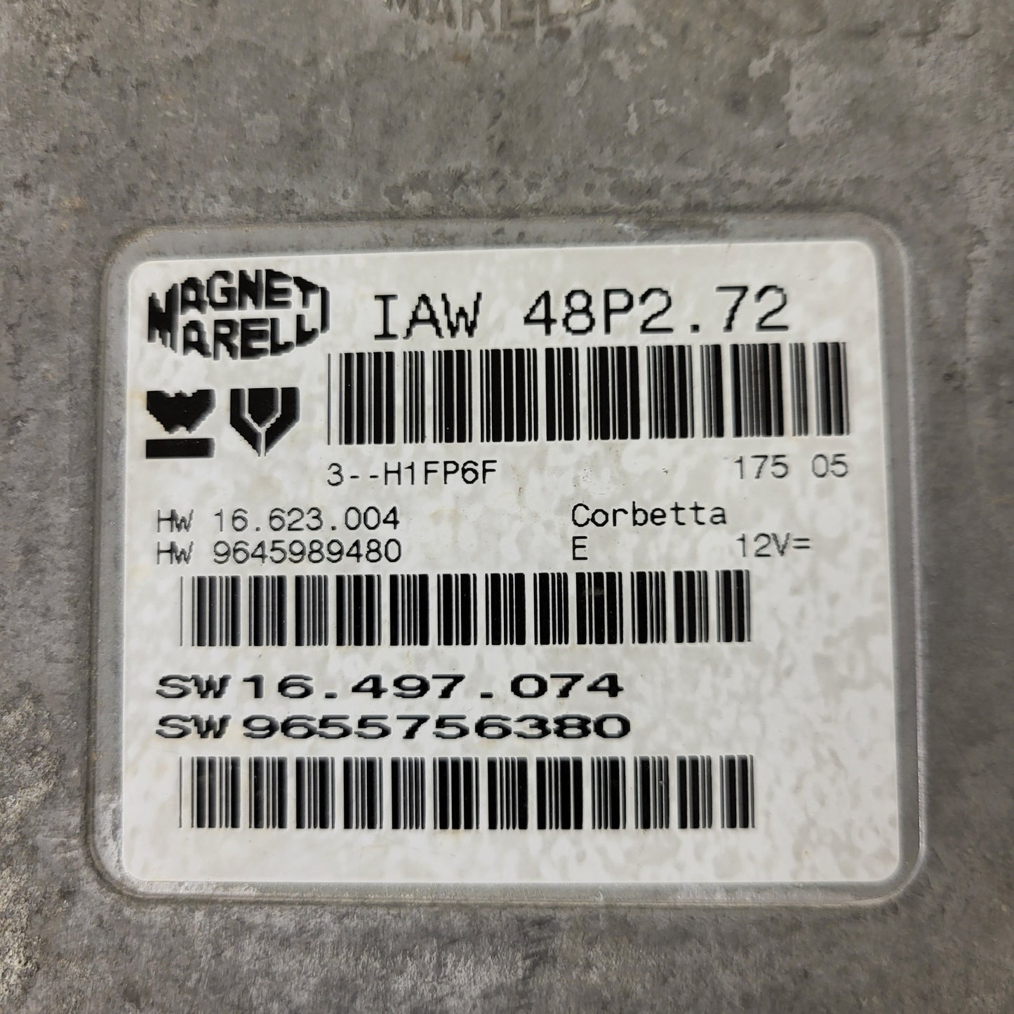 PEUGEOT CITROEN ECU / IAW 48P2.72 / SW 9655756380 / HW 9645989480 / MAGNETI MARELLI