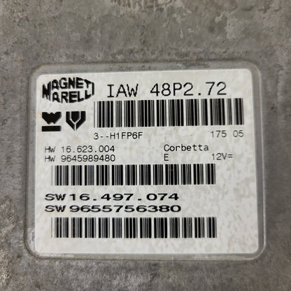 PEUGEOT CITROEN ECU / IAW 48P2.72 / SW 9655756380 / HW 9645989480 / MAGNETI MARELLI