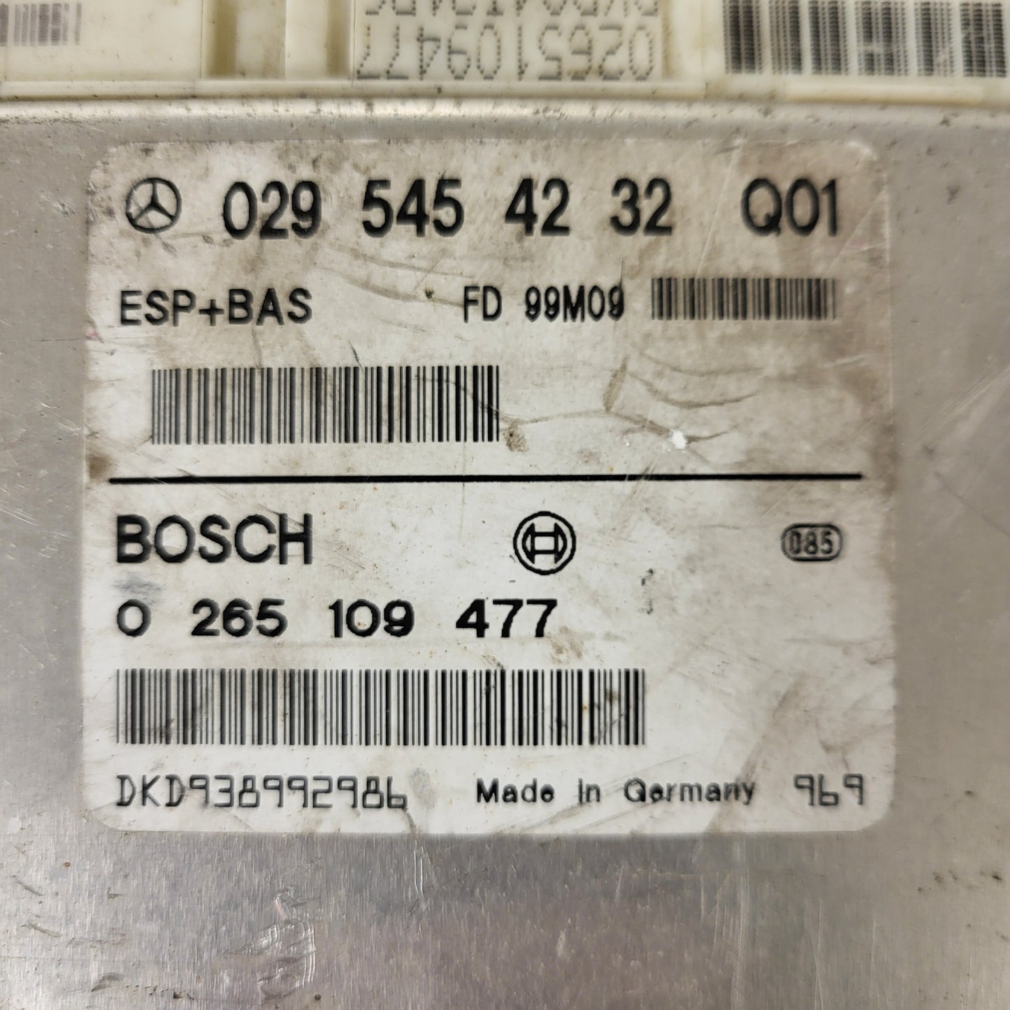 Mercedes A-Class W168 ESP ECU / 0295454232 Q02 / 0265109477 / BOSCH