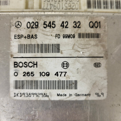 Mercedes A-Class W168 ESP ECU / 0295454232 Q02 / 0265109477 / BOSCH