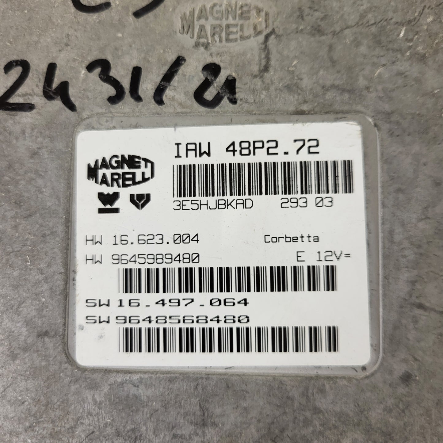 PEUGEOT CITROEN ECU / IAW 48P2.72 / SW 9648568480 / HW 9645989480 / MAGNETI MARELLI
