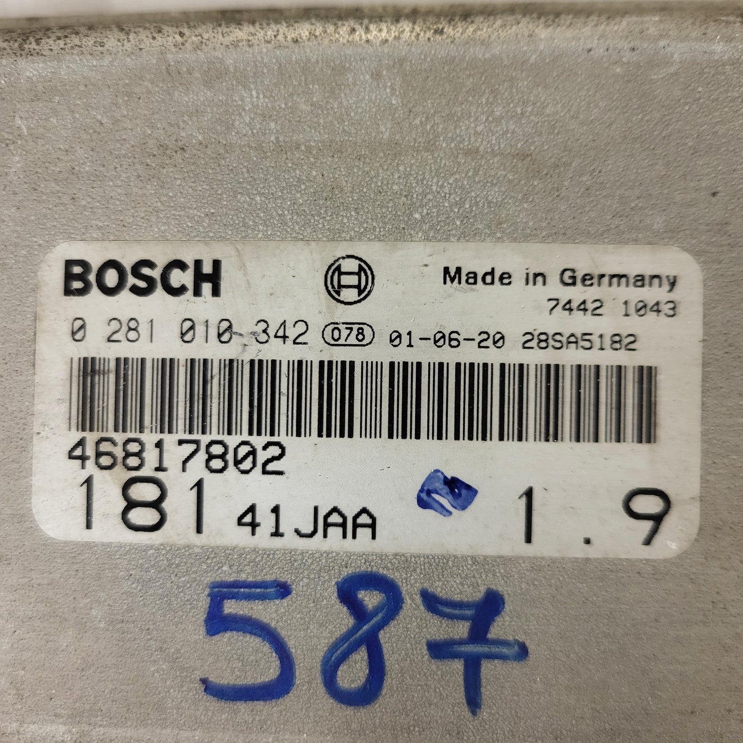 FIAT MAREA TIPO 1.9 JTD ECU / 0281010342 / 46817802 / BOSCH