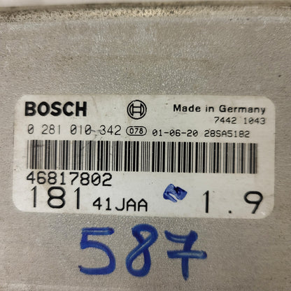 FIAT MAREA TIPO 1.9 JTD ECU / 0281010342 / 46817802 / BOSCH