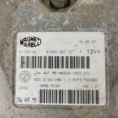 Fiat Seicento 600 ECU / 51793106 / IAW 4AF.M9 / 61600.627.07 / HW204