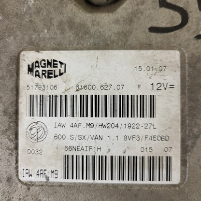 Fiat Seicento 600 ECU / 51793106 / IAW 4AF.M9 / 61600.627.07 / HW204