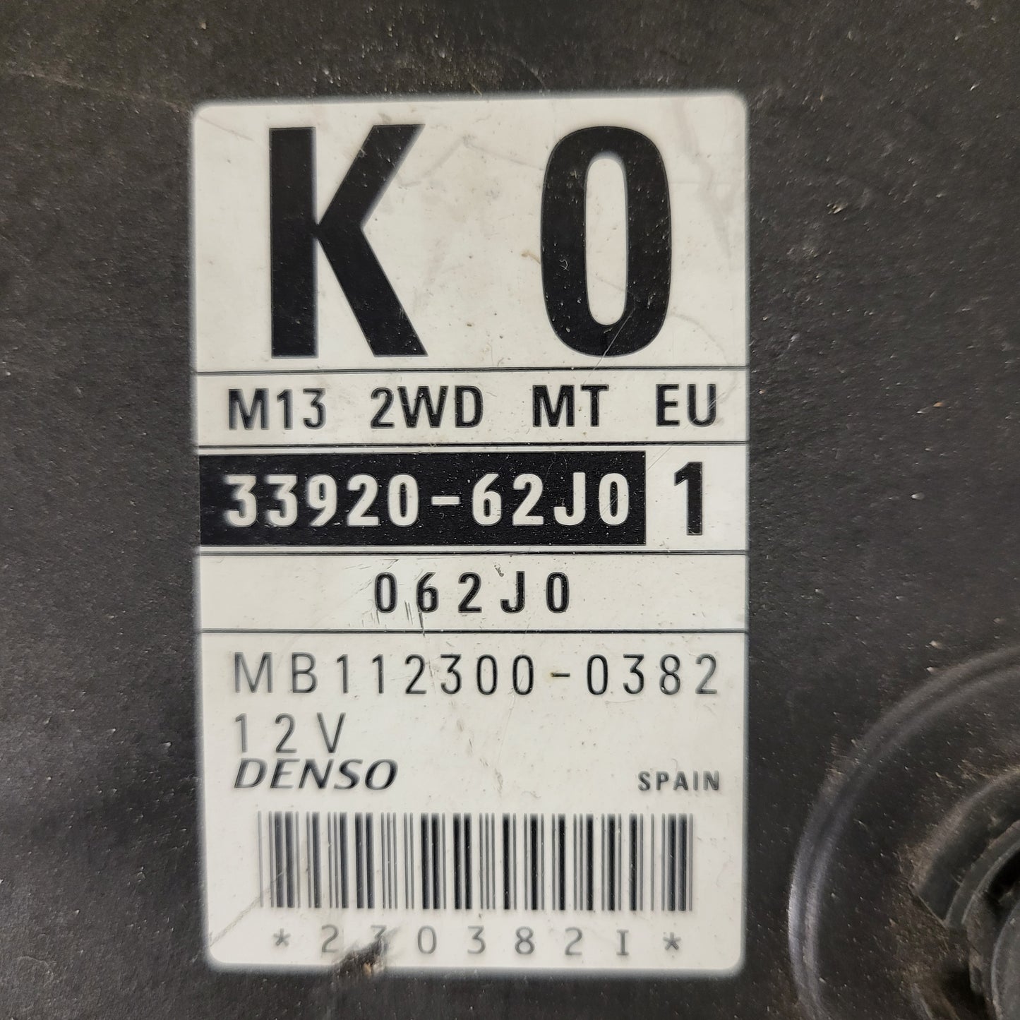 SUZUKI SWIFT ECU / 33920-62J0 / MB112300-0382 / M13 / DENSO