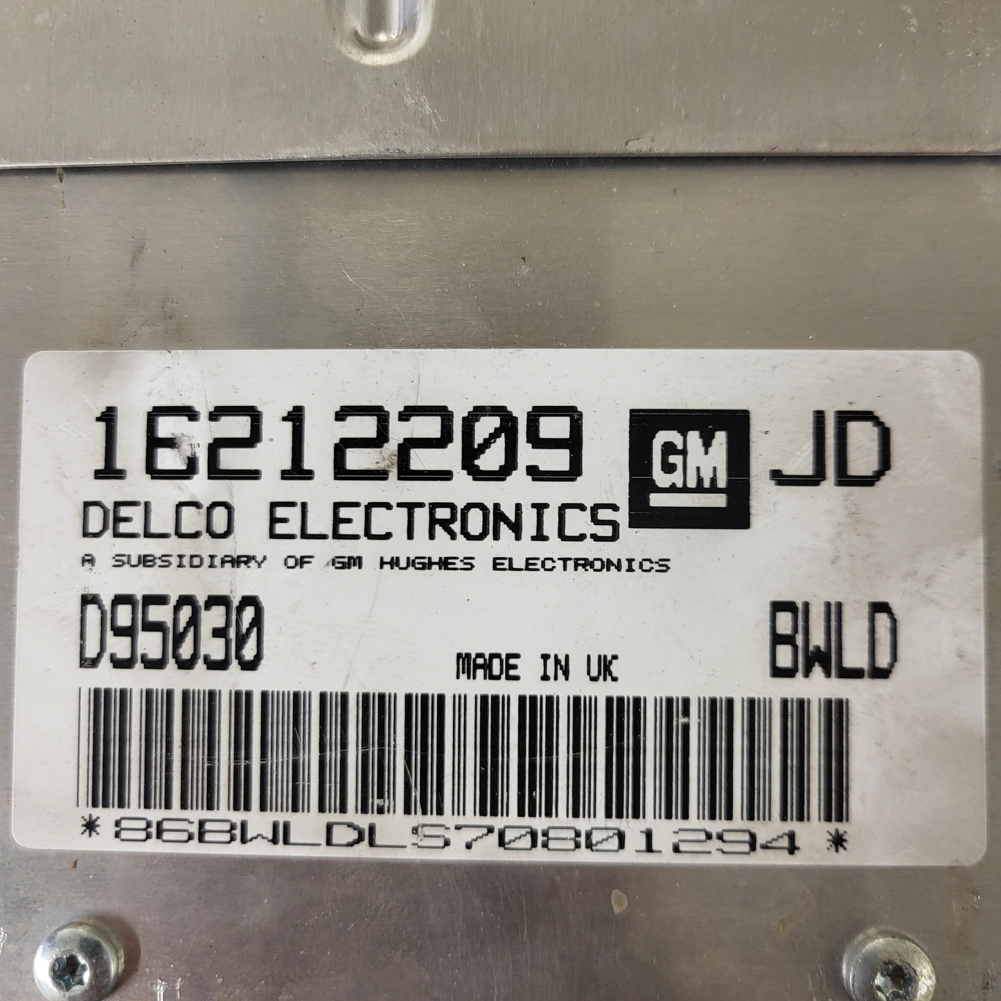 Opel Corsa ECU / 16212209 / JD / D95030 / BWLD / GM