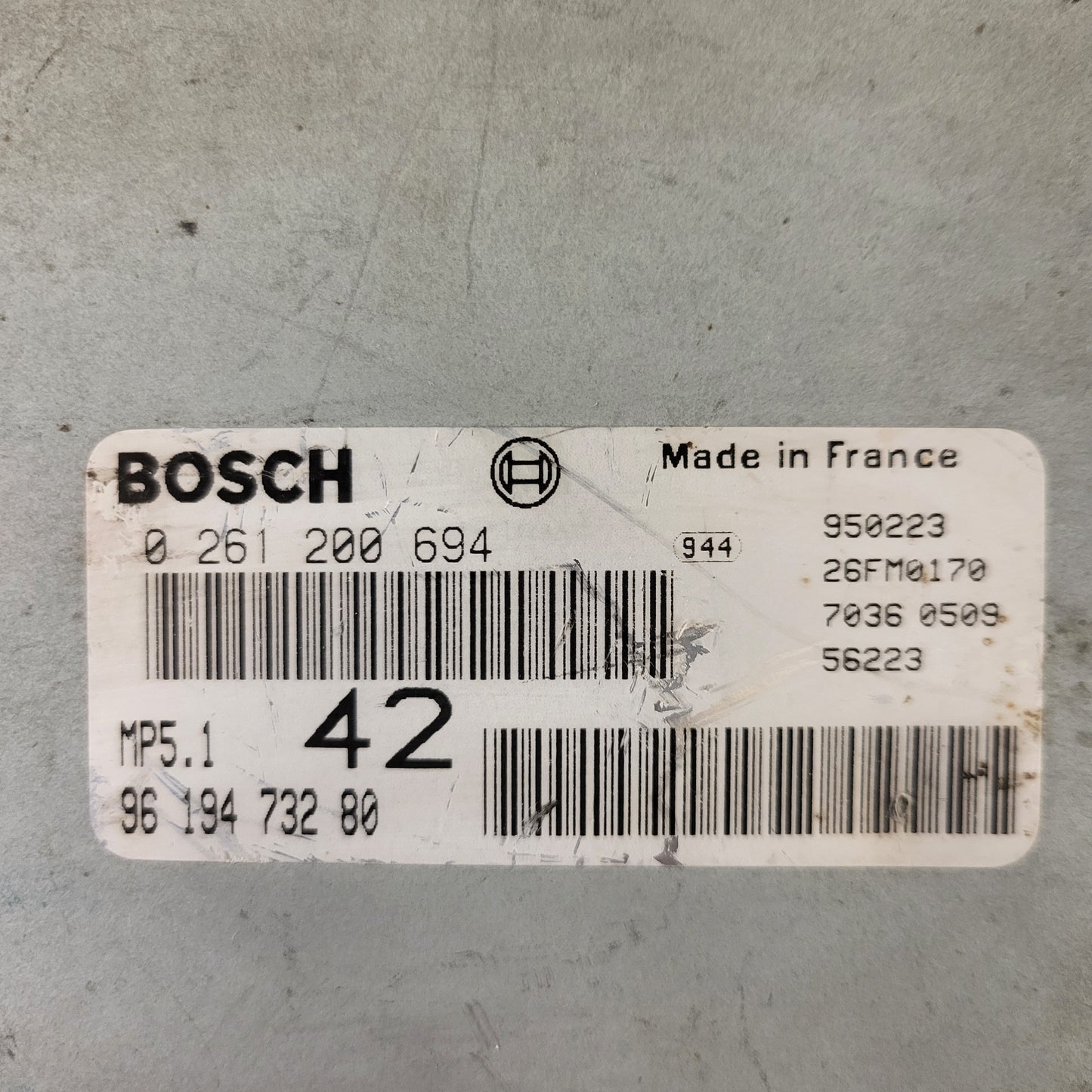 Peugeot 306 106 ECU / 0261200694 / 9619473280 / BOSCH