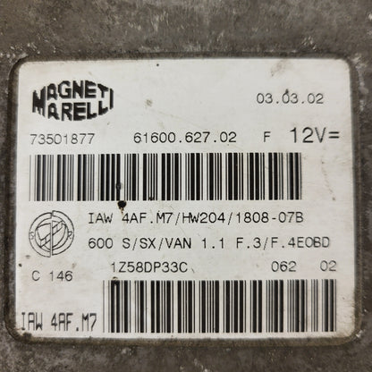 Fiat 600 ECU / IAW4AF.M7 / 73501877 / HW204 / MAGNETI MARELLI