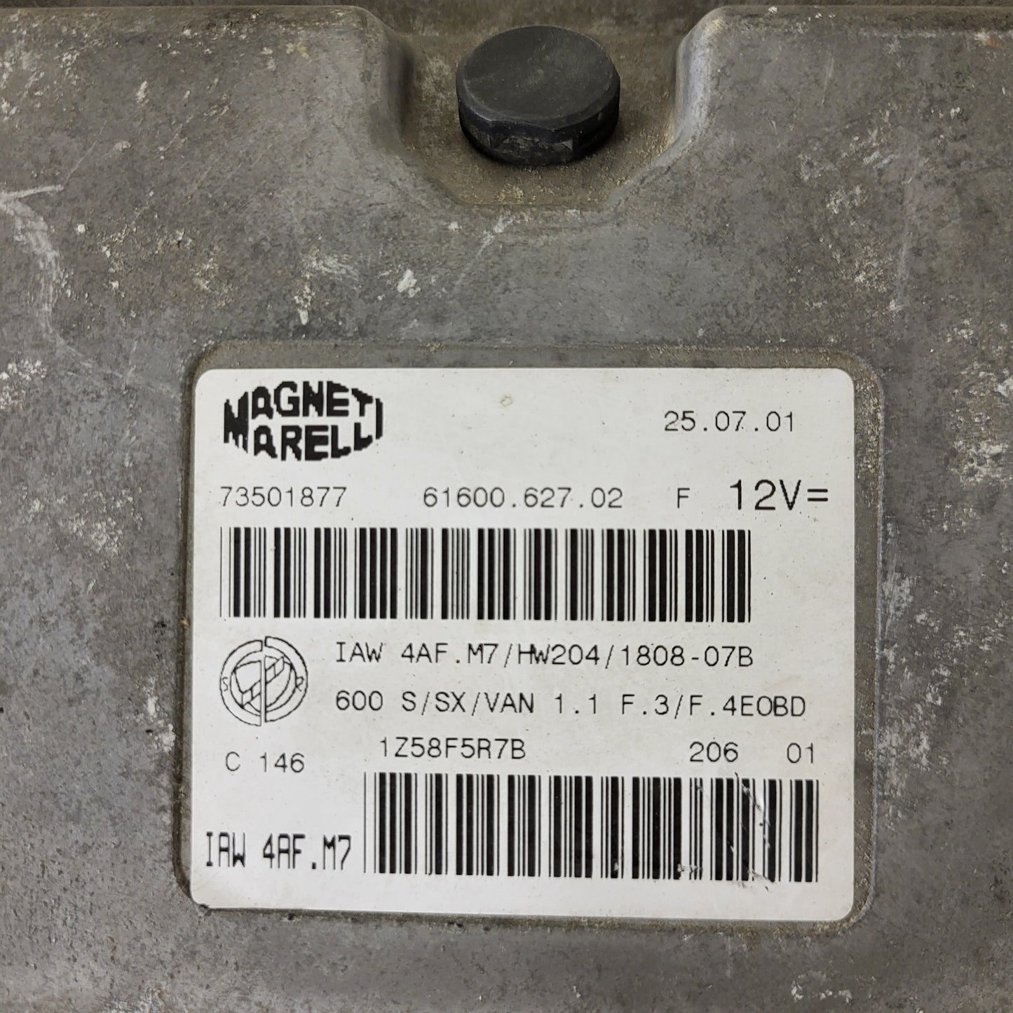 Fiat 600 ECU / IAW4AF.M7 / 73501877 / HW204 / MAGNETI MARELLI