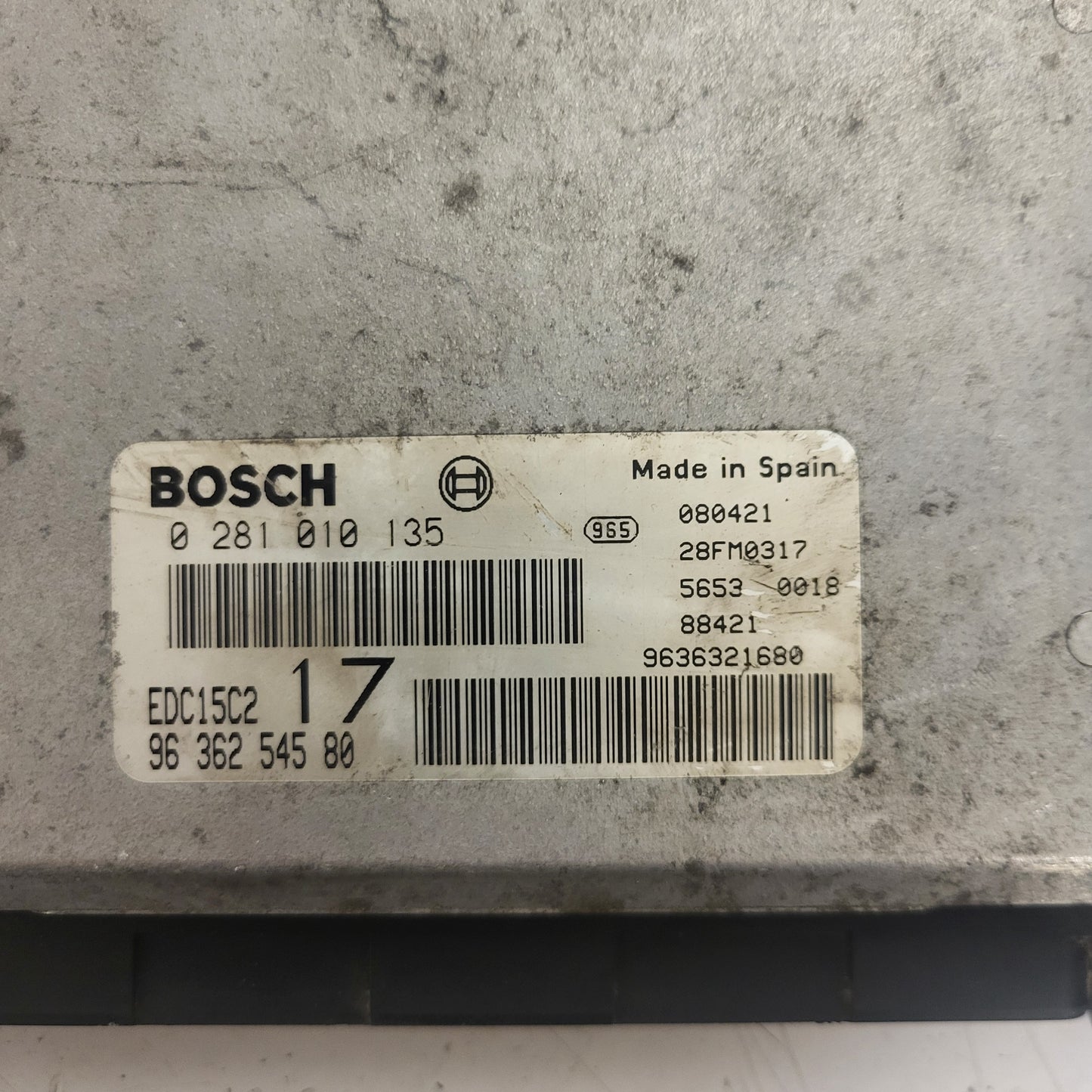 Peugeot 806 ECU / 0281010135 / 9636254580 / EDC15C2 / BOSCH