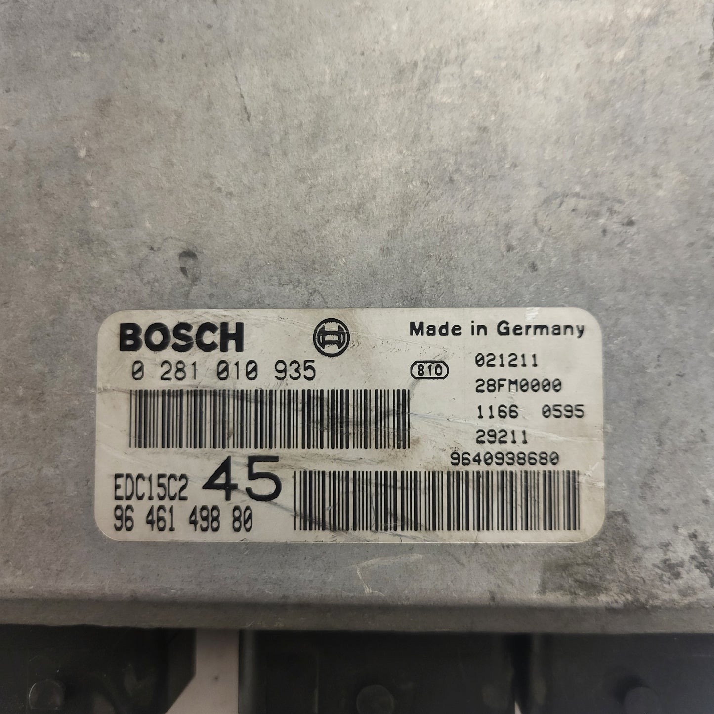 PEUGEOT 307 ECU / 0281010935 / EDC15C2 / 9646149880 / 9640938680 / BOSCH
