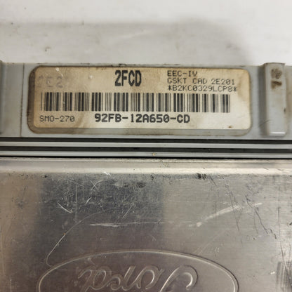 Ford Escort ECU / 92FB-12A650-CD / 2FCD / SMO-270 / EEC-IV