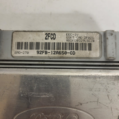 Ford Escort ECU / 92FB-12A650-CD / 2FCD / SMO-270 / EEC-IV