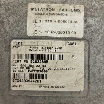 FIAT PUNTO 2 188 1.2 ECU / 51822895 / 4100148 / 6A03B000A9 / C601