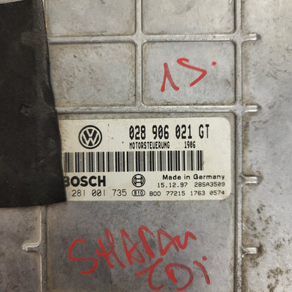 VW SHARAN 1.9 TDI ECU / 028906021GT / 0281001735 / BOSCH