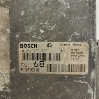 Peugeot 106 Citroen Saxo 1.1 ECU / 0261203736 / 96203998980 / MA3.1 / BOSCH
