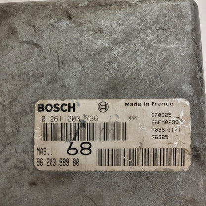 Peugeot 106 Citroen Saxo 1.1 ECU / 0261203736 / 96203998980 / MA3.1 / BOSCH