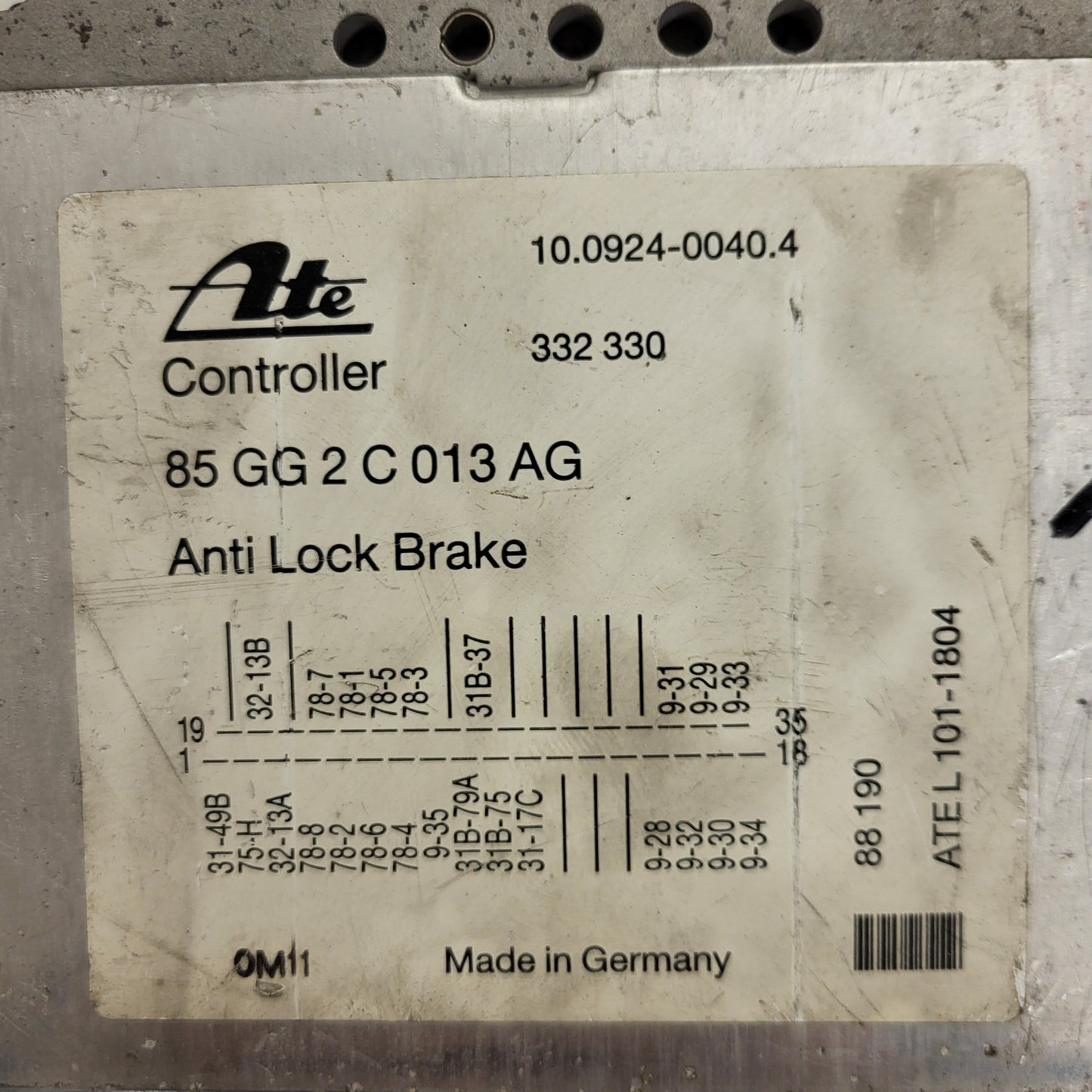 FORD SIERRA 1.8 2.0 CENTRALINA ABS ECU ATE 85GG2C013AG / 10.0924.0040.4 / 352330