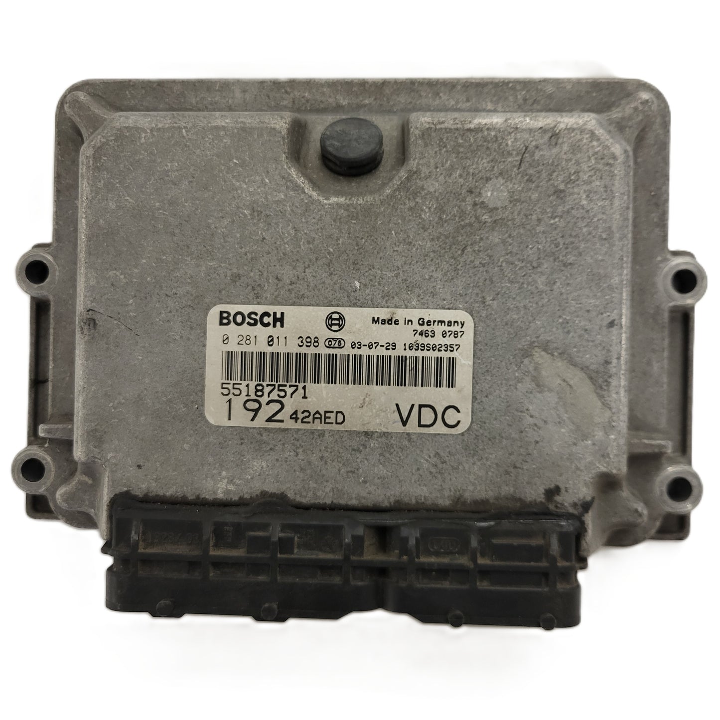 Fiat Stilo 1.9 JTD ECU / 0281011398 / 55187571 / 19242AED / 1039D02357 / BOSCH