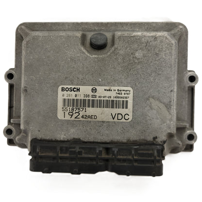 Fiat Stilo 1.9 JTD ECU / 0281011398 / 55187571 / 19242AED / 1039D02357 / BOSCH
