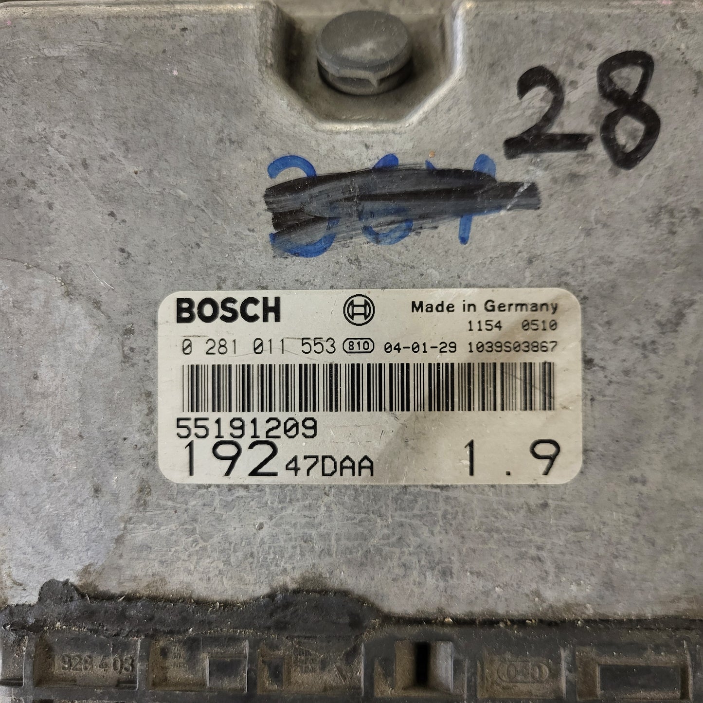 FIAT STILO 1.9 JTD ECU / 0281011553 / 55191209 / 19247DAA / BOSCH
