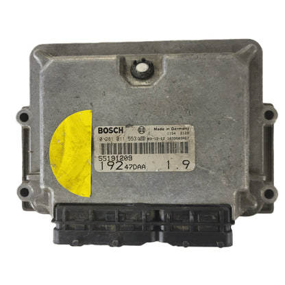 FIAT STILO 1.9 JTD ECU / 0281011553 / 55191209 / 19247DAA / BOSCH