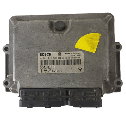 FIAT STILO 1.9 JTD ECU / 0281011553 / 55191209 / 19247DAA / BOSCH