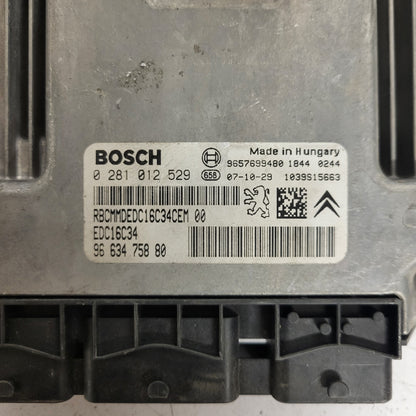 PEUGEOT CITROEN ECU / 0281012529 / 9663475880 / 9657699480 / EDC16C34 / BOSCH
