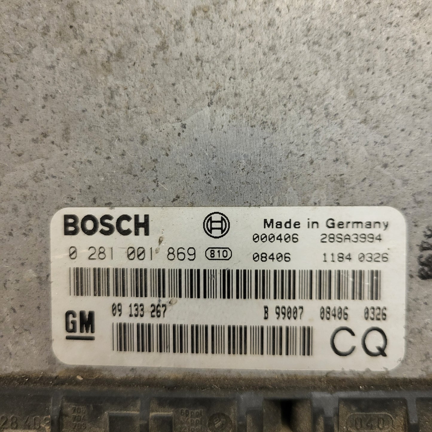 Opel Astra G 2.0 ECU / 0281001869 / 09133267 / BOSCH