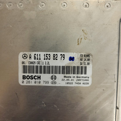 MERCEDES BENZ C W203 ECU / A6111538279 / 0281010799 / ED0029 / CR2.11 / BOSCH