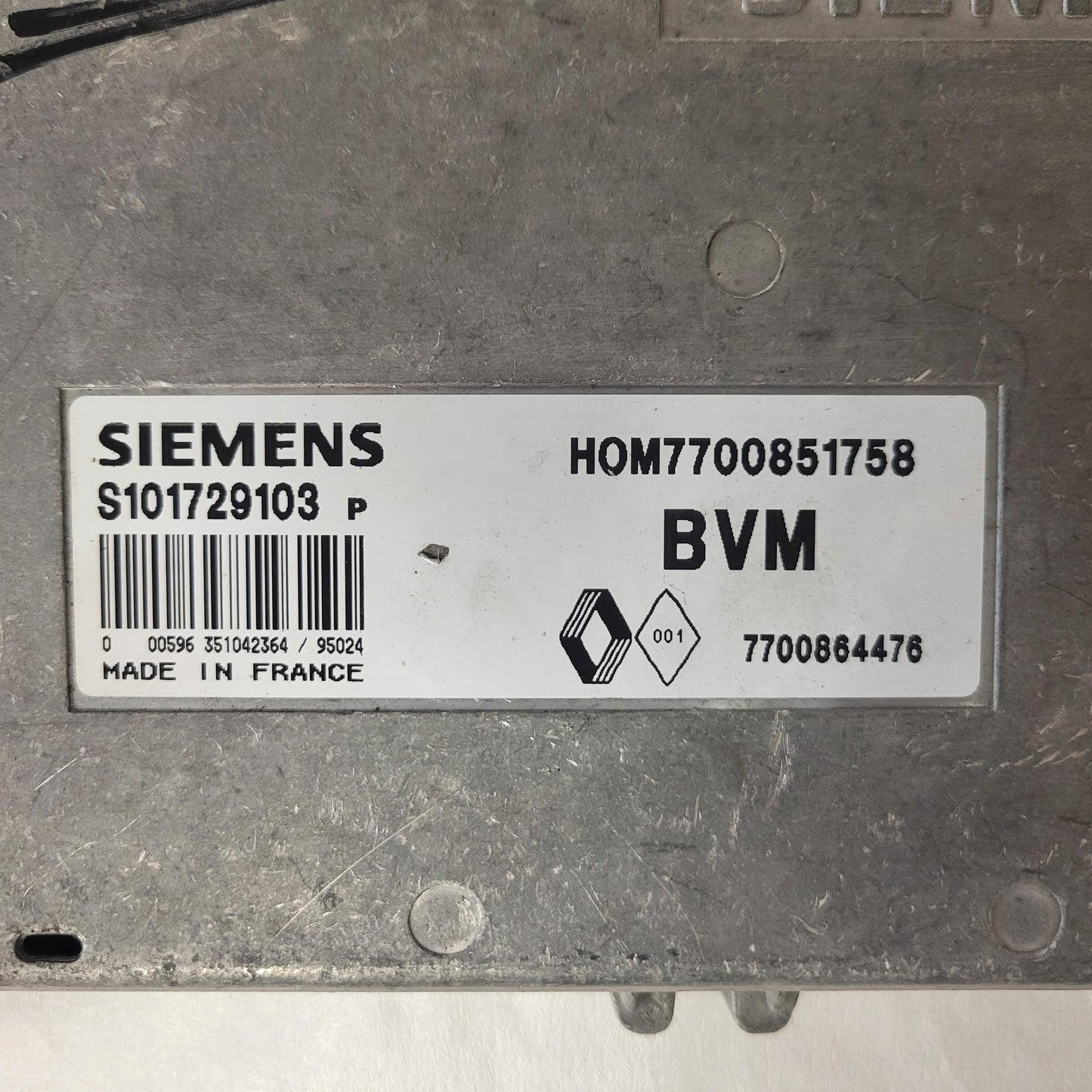 Renault Clio ECU / S101729103P / HOM 7700851758 / 7700864476 / S101729103