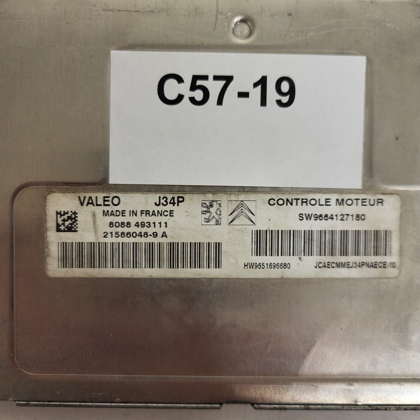 PEUGEOT CITROEN ECU / J34P / 21586048-9 / 21586048-9A / 9664127180 / 9651696680 / VALEO