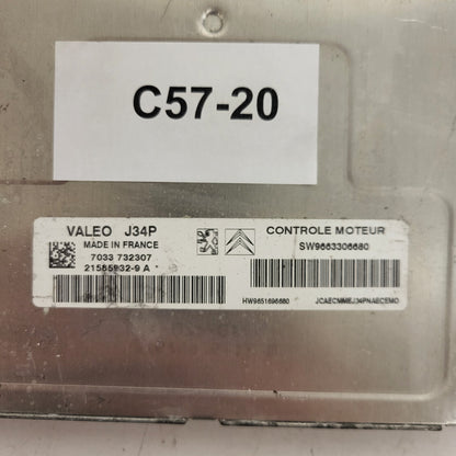 PEUGEOT CITROEN ECU / J34P / 21585932-9A / 21585932-9 / 9663306680 / 9651696680 / VALEO