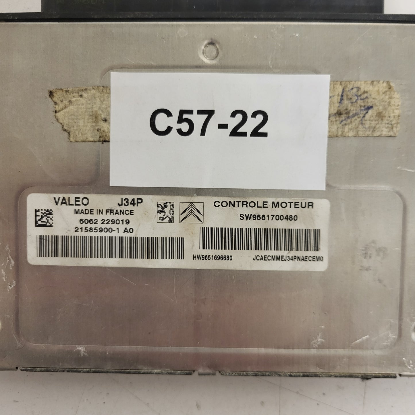 CITROEN C3 ECU J34P / 21585900-1 / 21585900-1A0 / SW9661700480 / HW9651696680