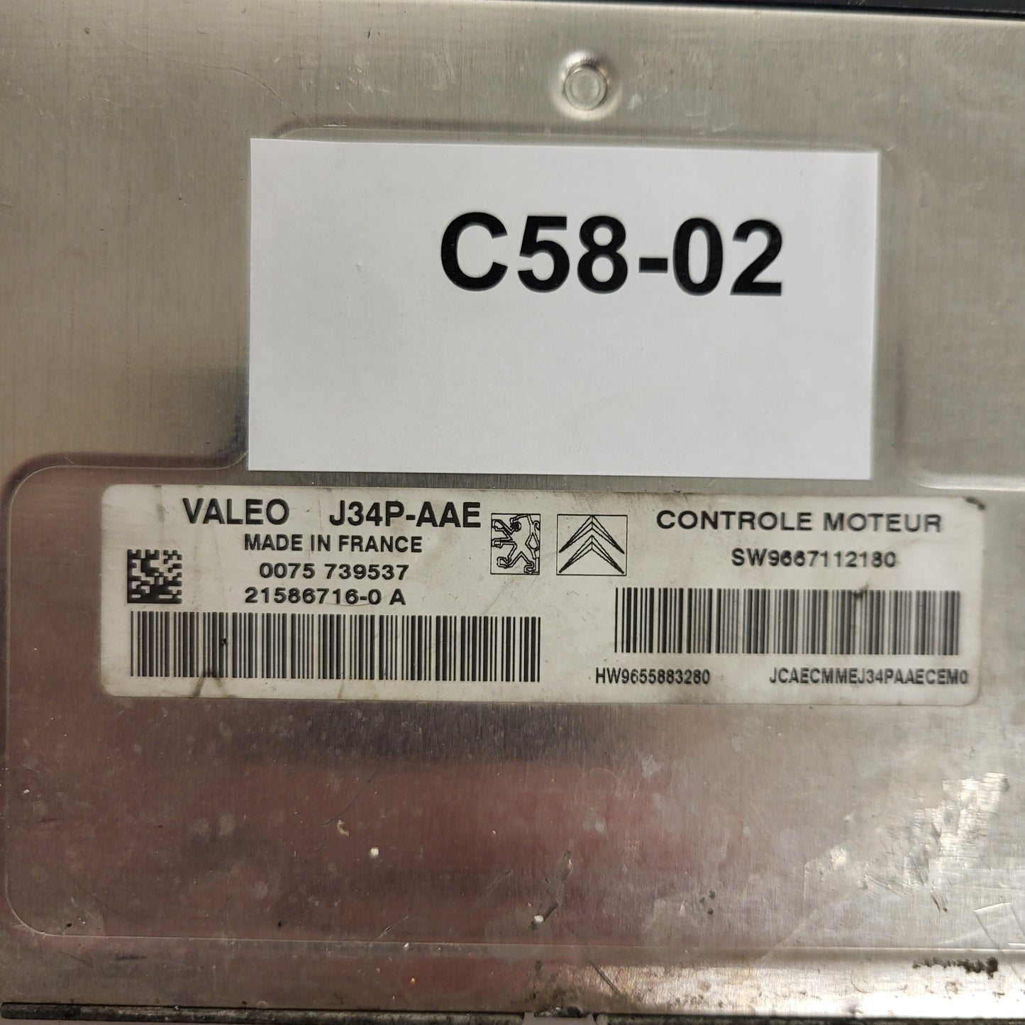 PEUGEOT CITROEN ECU / J34P / 21586716-0 / 21586716-0A / 9667112180 / 9655883280