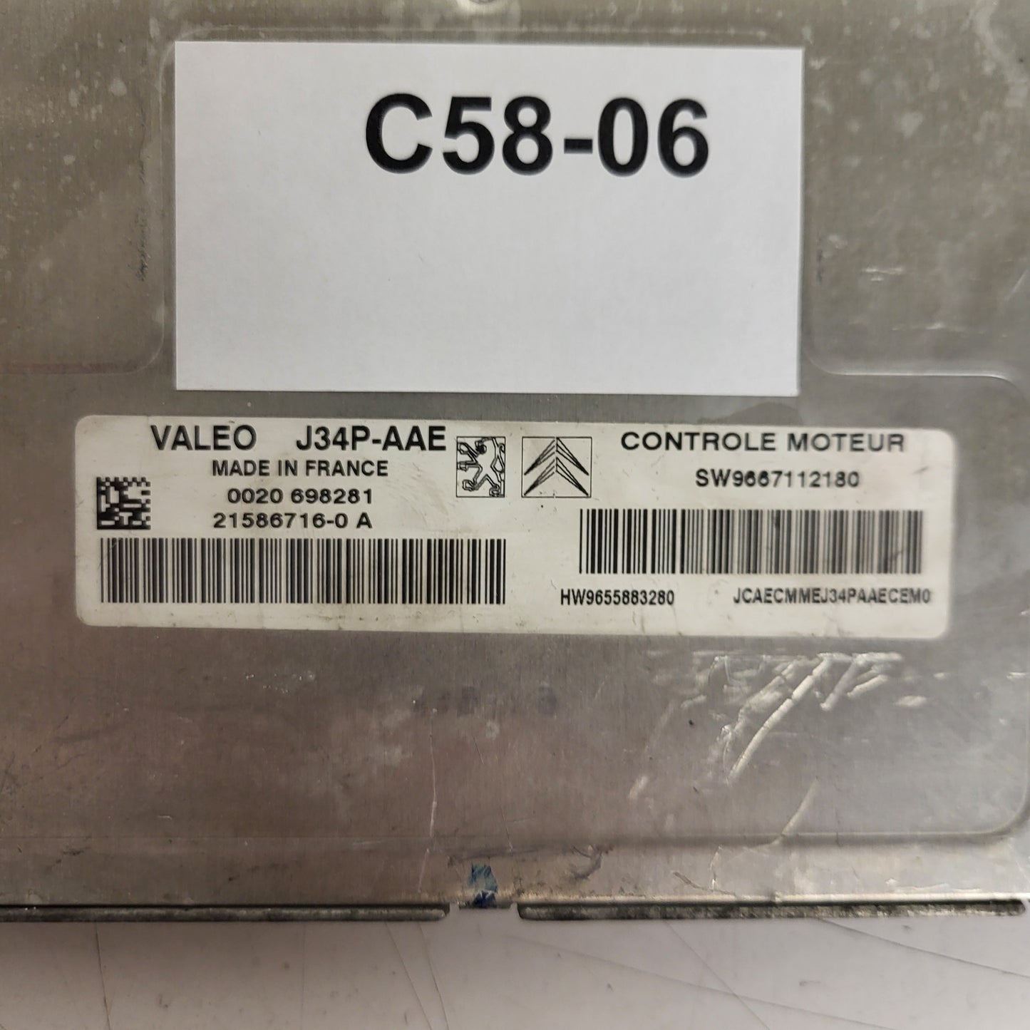 PEUGEOT CITROEN ECU / J34P / 21586716-0 / 21586716-0A / 9667112180 / 9655883280
