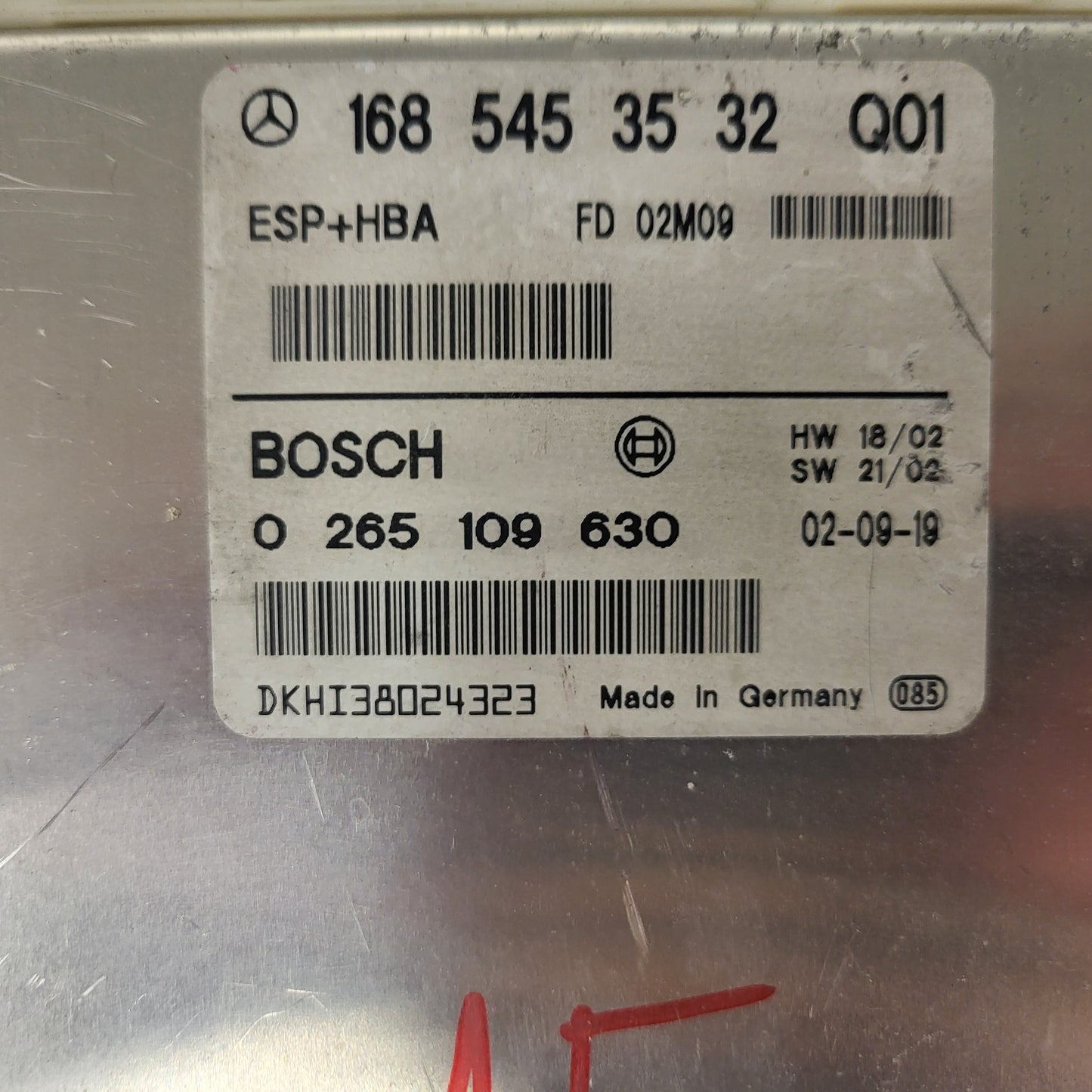 MERCEDES-BENZ A CLASS W168 ESP ECU / 1685453532 / 0265109630 / BOSCH ESP+HBA