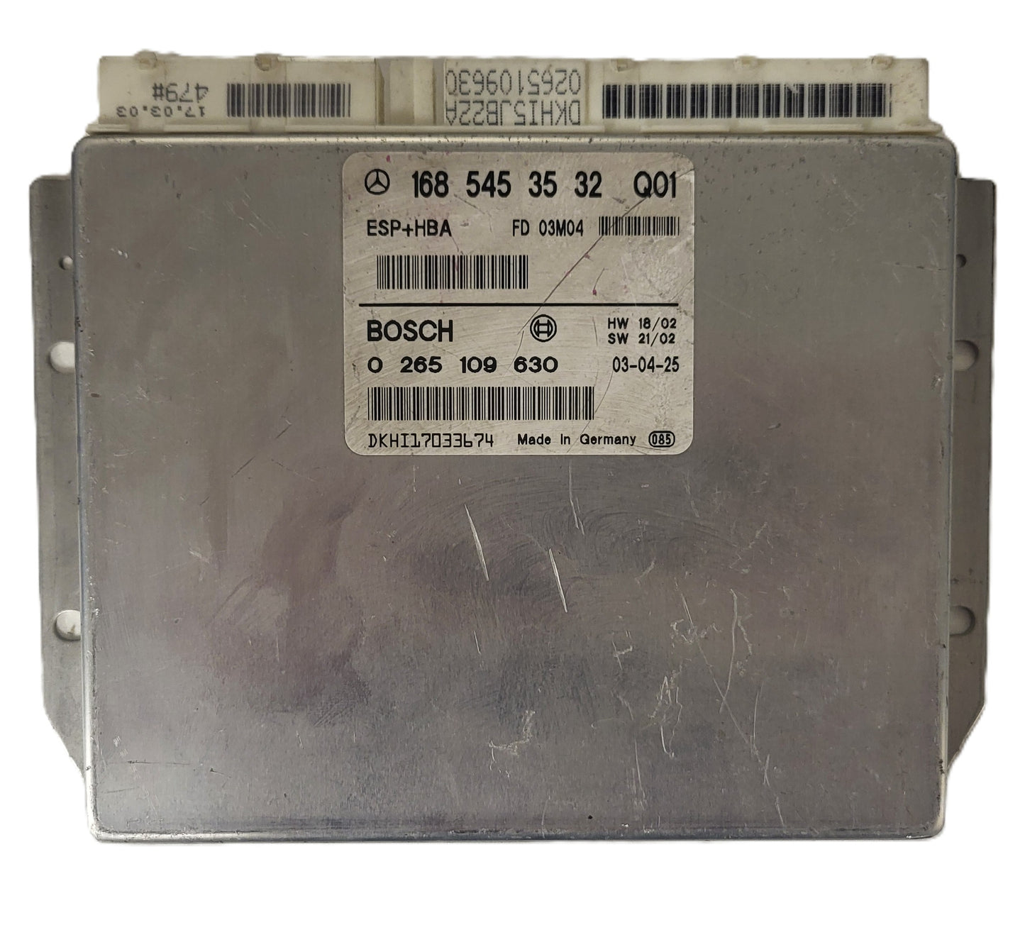 MERCEDES-BENZ A CLASS W168 ESP ECU / 1685453532 / 0265109630 / BOSCH ESP+HBA