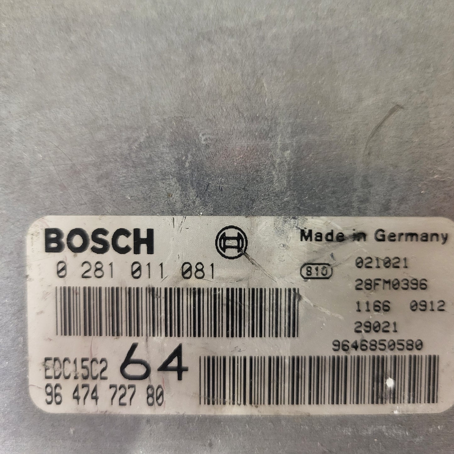 PEUGEOT 307 2.0 HDI ECU / 0281011081 / 9647472780 / EDC15C2 / BOSCH