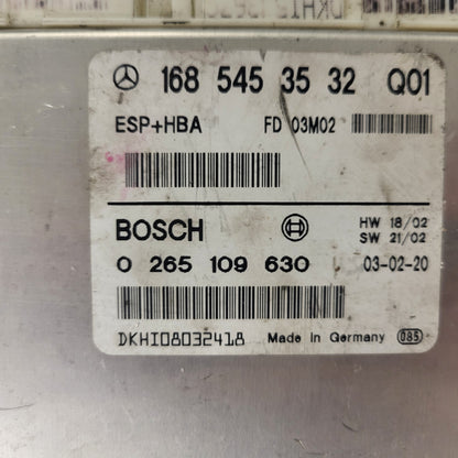 MERCEDES-BENZ A CLASS W168 ESP ECU / 1685453532 / 0265109630 / BOSCH ESP+HBA