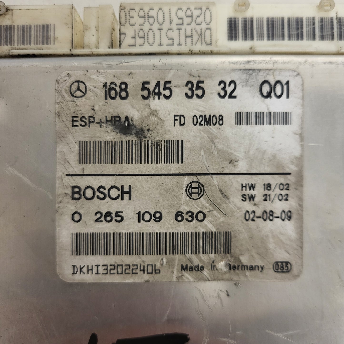 MERCEDES-BENZ A CLASS W168 ESP ECU / 1685453532 / 0265109630 / BOSCH ESP+HBA