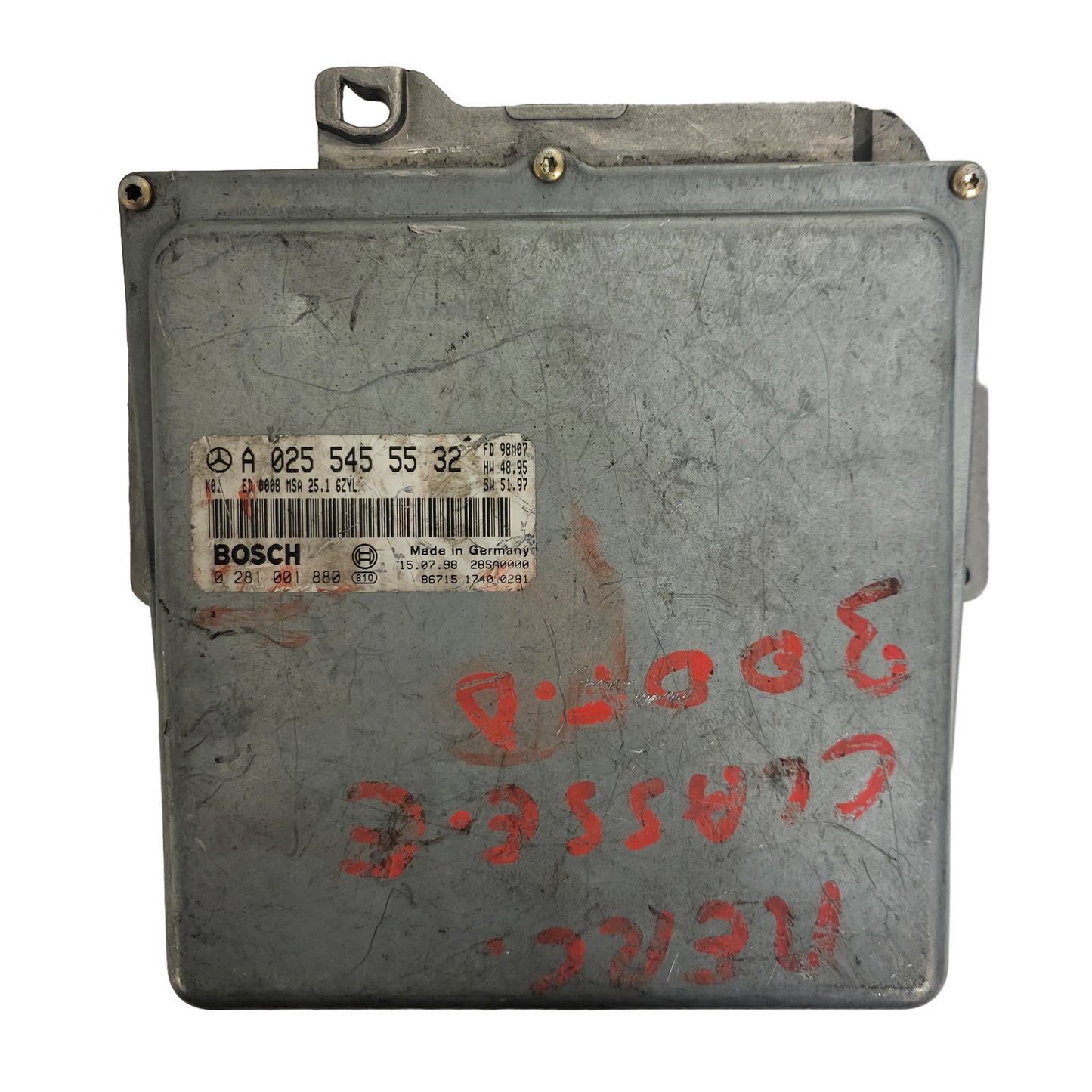 MERCEDES BENZ W212 ECU / A0255455532 / 0281001880 / MSA 25.1 / 6ZYL / BOSCH
