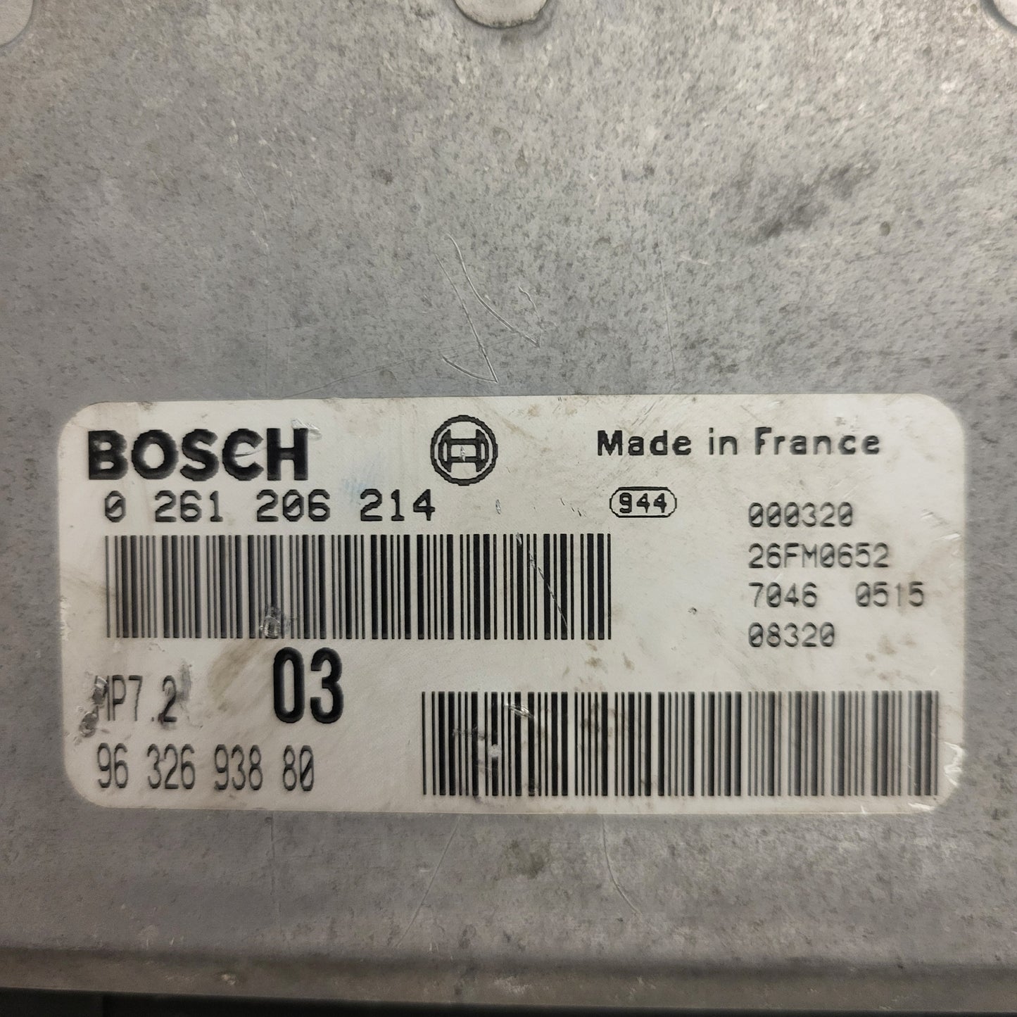 PEUGEOT 306 CITROEN XSARA ECU / 0261206214 / 9632693880 / MP7.2 / BOSCH