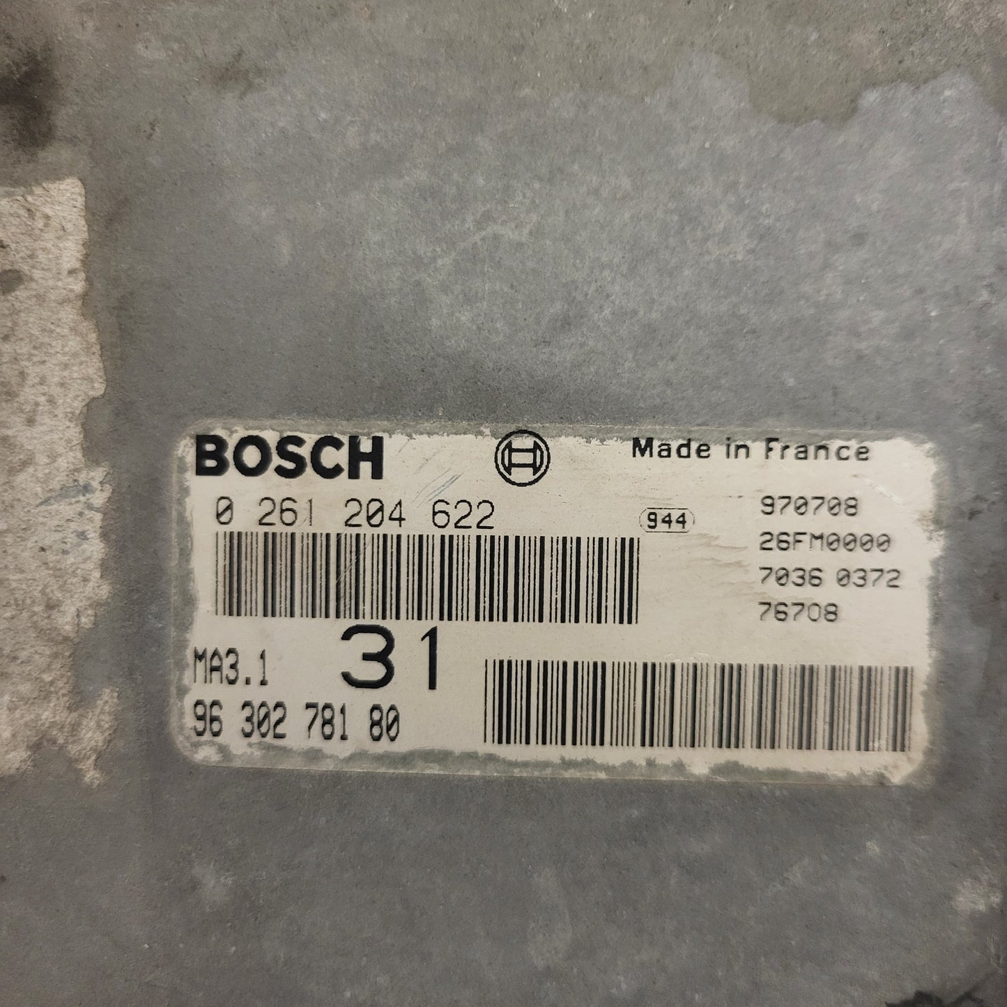 Peugeot 106 Citroen Saxo 1.1 ECU / 0261204622 / 9630278180 / MA3.1 / BOSCH