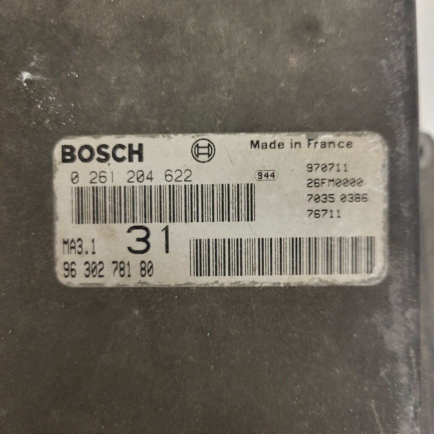 Peugeot 106 Citroen Saxo 1.1 ECU / 0261204622 / 9630278180 / MA3.1 / BOSCH