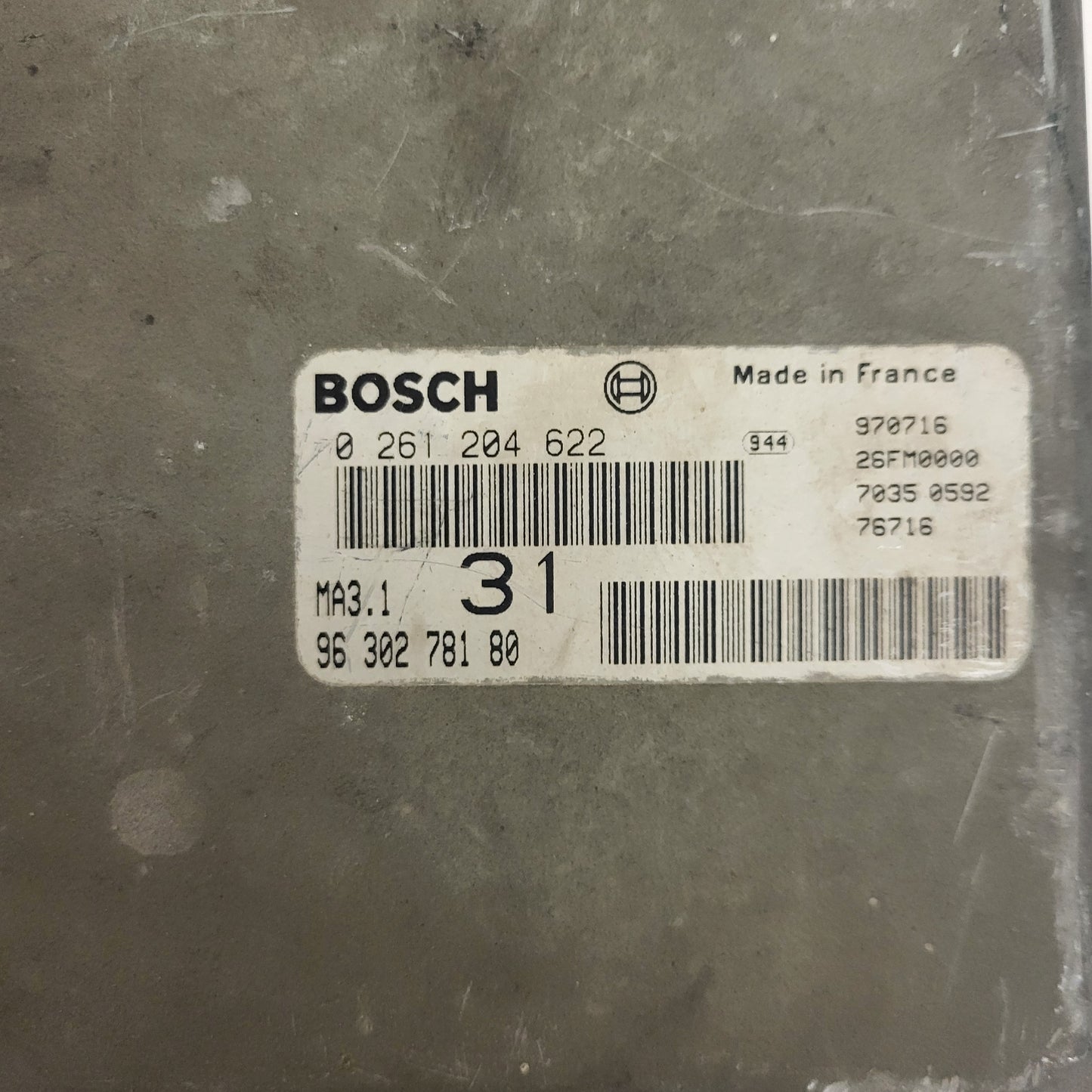 Peugeot 106 Citroen Saxo 1.1 ECU / 0261204622 / 9630278180 / MA3.1 / BOSCH